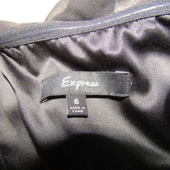 Express Black Dress Flower Design Size 6 - Picture 8 of 8